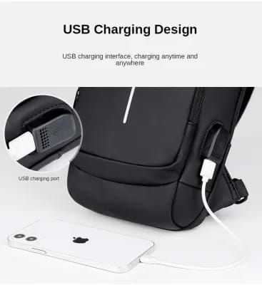 Multifunction Patent Leather Chest Bag Men Waterproof Men Crossbody Bag Anti-theft Travel Bag Male USB Charging Chest Bag Pack_img_7