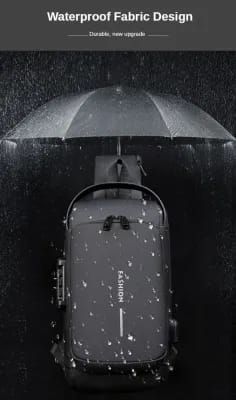 Multifunction Patent Leather Chest Bag Men Waterproof Men Crossbody Bag Anti-theft Travel Bag Male USB Charging Chest Bag Pack_img_8