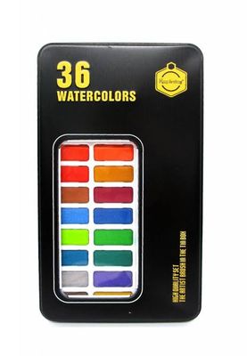 Keep smiling water color 36 colors Metal Tin Set With Brush_img_0