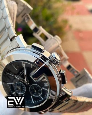 GUCCI SILVER CHAIN BLACK DIAL_img_1