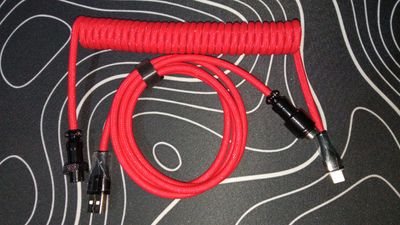 Red Aviator Coiled Braided Type-C Cable_img_1