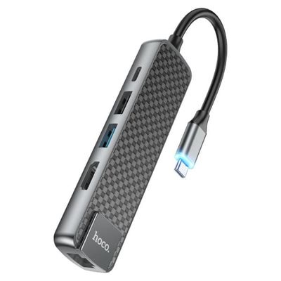 Hoco HB23 5-In-1 USB Type-C Hub + HDMI + USB3.0 + USB2.0 + RJ45 + PD_img_0