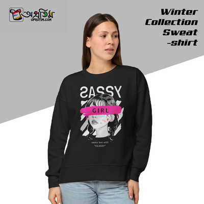 Ladies Black Design Printed Sweatshirt_img_1