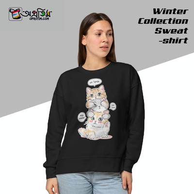 Ladies Black Design Printed Sweatshirt_img_2