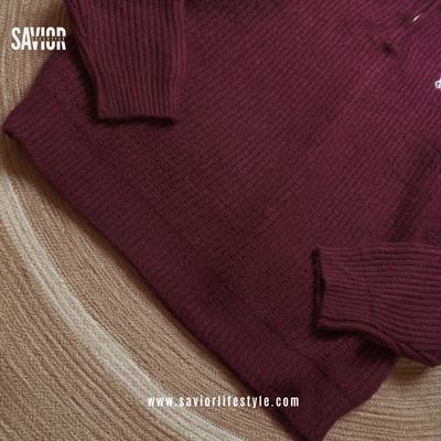 Maroon Color - Soft Knit Sweater_img_4
