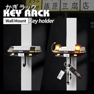 Car Headlight Wall Key Holder – Creative Automotive Key Hanger with LED Light_img_2