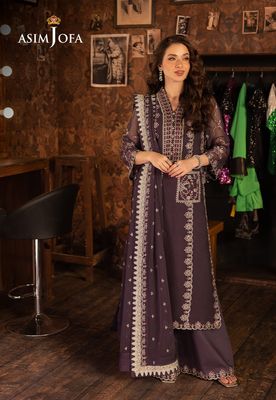 Asim Jofa - Embroidered Chiffon 3 Pcs_img_0
