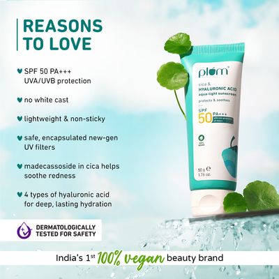 Plum Cica & Hyaluronic Acid Aqua-Light Sunscreen SPF 50 PA+++_img_2