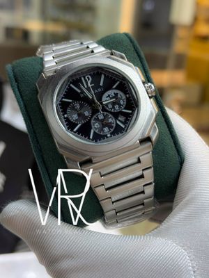 BVLGARI MATT SILVER CHAIN BLACK DIAL_img_0