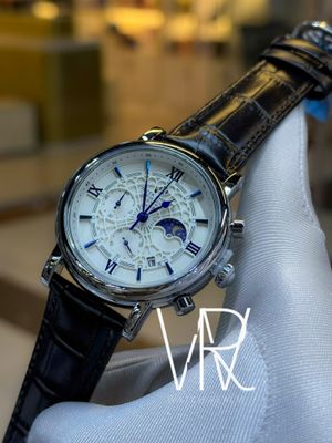 PATEK BLACK BELT SILVER CASE WHITE DIAL BLUE DIGITS_img_0