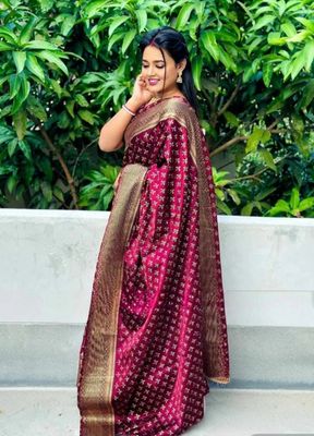 Premium Japani Silk Saree With Blouse Piece_img_1