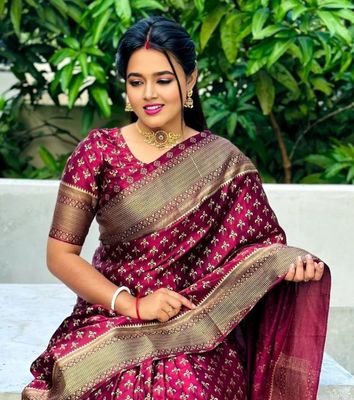 Premium Japani Silk Saree With Blouse Piece_img_2