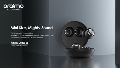 Oraimo OEB-E11D AirBuds 3 Powerful Bass IPX7 Waterproof TWS True Wireless Earbuds- Black_img_4
