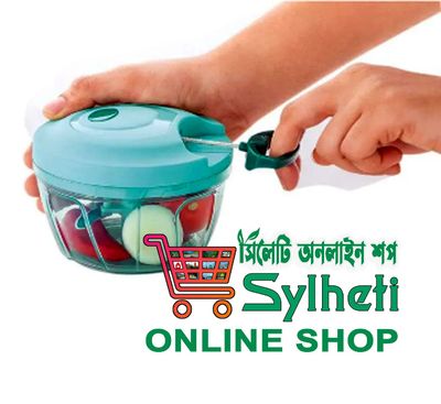 Manual Food Chopper, Compact & Powerful Hand Held Vegetable Chopper/Blender -450ml capacity and 3 stainless steel blades_img_0