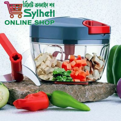 Manual Food Chopper, Compact & Powerful Hand Held Vegetable Chopper/Blender -450ml capacity and 3 stainless steel blades_img_1