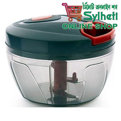 Manual Food Chopper, Compact & Powerful Hand Held Vegetable Chopper/Blender -450ml capacity and 3 stainless steel blades_img_2