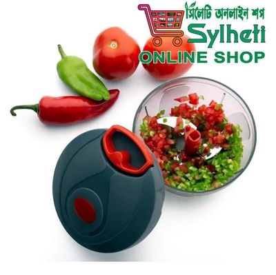 Manual Food Chopper, Compact & Powerful Hand Held Vegetable Chopper/Blender -450ml capacity and 3 stainless steel blades_img_3