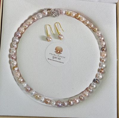 9 mm pearl Multicolor Necklace set_img_1
