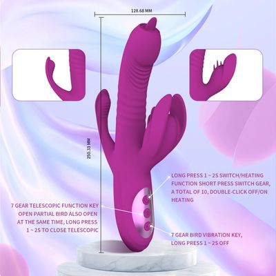 3 In 1 Swing Telescopic Vibrator Clitoris Stimulator Vagina G Spot Massager Heating Masturbator For Women Adult Sex Toys 18+_img_1