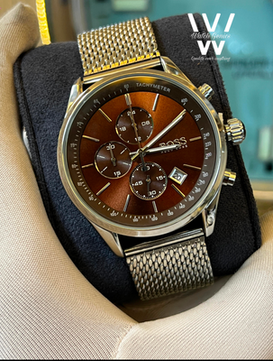 Boss Mesh Chain Silver Case Brown Dial_img_0