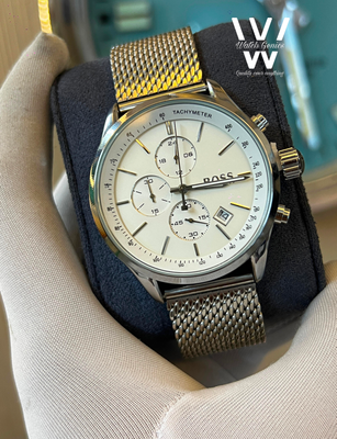 Boss Mesh Chain Silver Case White Dial_img_0