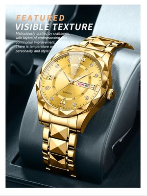 BINBOND 2521 Luxury Brand Luminous Quartz Watch For Men (golden blue)_img_9