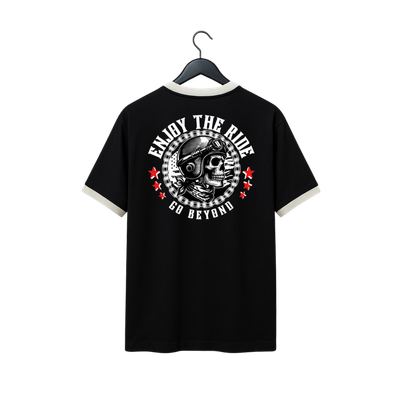 VE Gear “GO BEYOND”  Black and white Oversized Drop Shoulder T-shirt_img_1