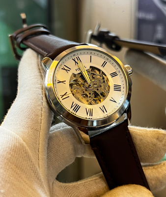 Fossil Automatic Brown Belt White Dial_img_0