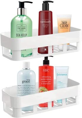 Bathroom Storage Shelf Wall Hanging Multifunct Self Adhesive Bathroom Cosmetic Shelf Rack Shower Shampoo Soap Organizer_img_2