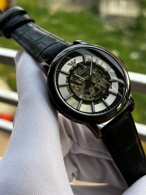 Armani Auto Black Belt Black Case White Dial_img_0