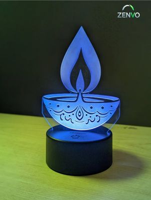 GearUP Acrylic Multicolor Night Lamp (DIYA) – Black_img_0