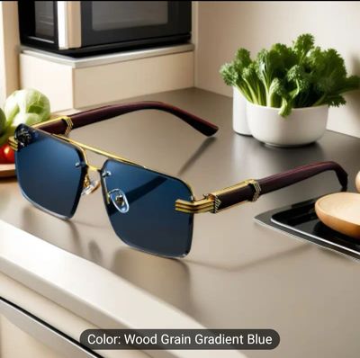 Retro Woold Grain Fashion Glasses_img_0