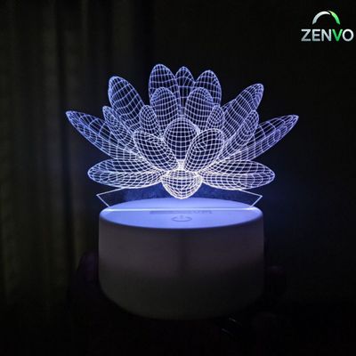GearUP Acrylic Multicolor Night Lamp (Water Lily )_img_0