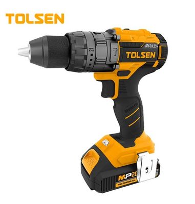 Tolsen 20V Li-ion Brushless Cordless impact Drill 13mm With 14pcs accessories & including 2 battery and Charger Model 87254_img_3