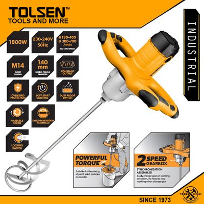 Tolsen Paint & Cement Mixer 2 Speed, 1800W  Model: 79509_img_1