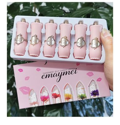 🌸𝐄𝐌𝐀𝐘𝐌𝐄𝐈 𝐉𝐞𝐥𝐥𝐲 𝐂𝐫𝐲𝐬𝐭𝐚𝐥 𝐅𝐥𝐨𝐰𝐞𝐫 6 piece 𝐋𝐢𝐩𝐬𝐭𝐢𝐜𝐤 🥀_img_2