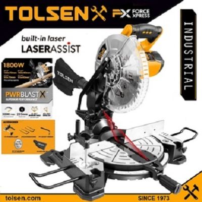 Tolsen Mitre Saw w/ Laser Assist (1800Watts) Free 5pcs Accessories for Woodworking Model:79530_img_1