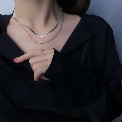 double layer snake bone thin necklace