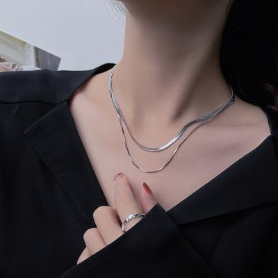 double layer snake bone thin necklace_img_1