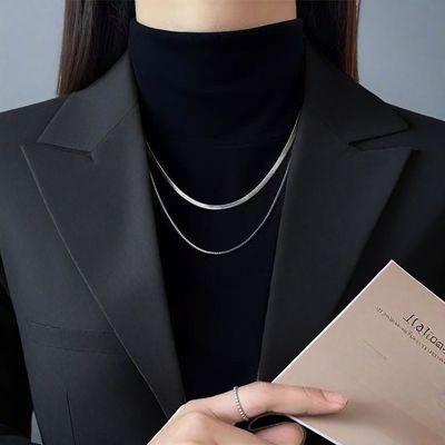 double layer snake bone thin necklace_img_7