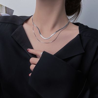 double layer snake bone thin necklace_img_8