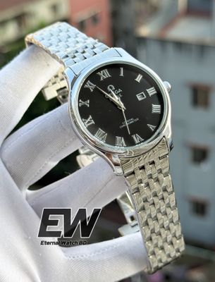 OMEGA SWEEP SILVER CHAIN BLACK DIAL_img_0