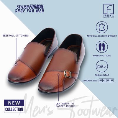 Unique Design High Quality Fashionable Artificial Leather Casual Shoes for Men (Brawn Popular Casual Shoes)_img_2