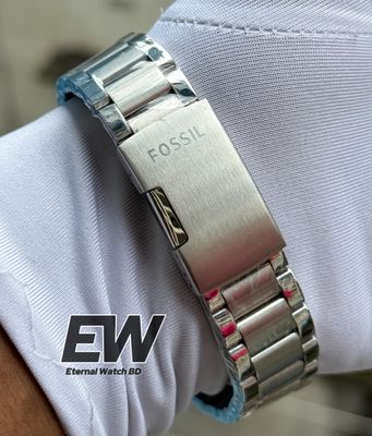 FOSSIL AUTOMATIC SILVER CHAIN BLACK DIAL_img_2