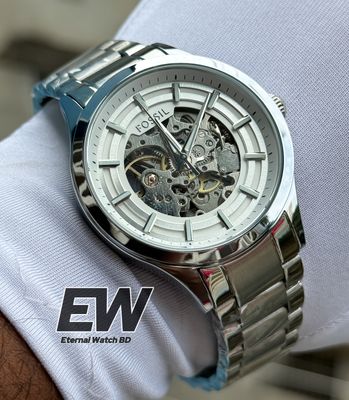 FOSSIL AUTOMATIC SILVER CHAIN WHITE DIAL_img_1