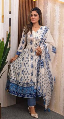 Most Exclusive Demanding Collection Cotton Gown 3 piece_img_9