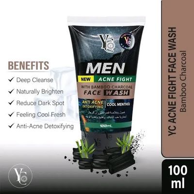 Yc Acne Fight With Bamboo Charcol Men Face Wash(100ml)_img_1