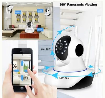 3 Antenna V380 2MP Full HD WIFT IP Camera - Q5Y 360 Degree Two-way Voice Camera_img_1