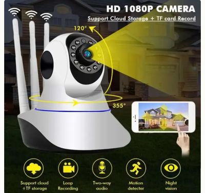 3 Antenna V380 2MP Full HD WIFT IP Camera - Q5Y 360 Degree Two-way Voice Camera_img_4