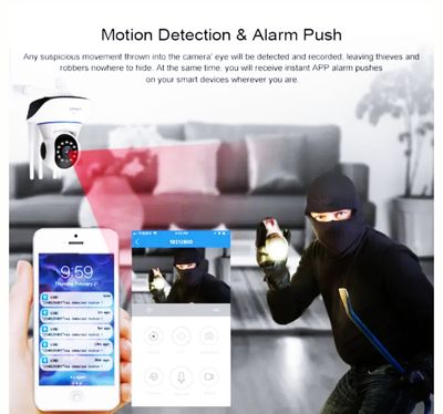 3 Antenna V380 2MP Full HD WIFT IP Camera - Q5Y 360 Degree Two-way Voice Camera_img_5